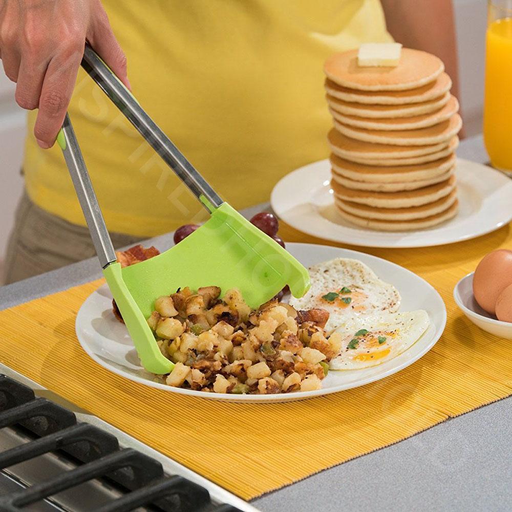 2 in 1 Kitchen Spatula and Tongs - 1 pair ( Large&Small）