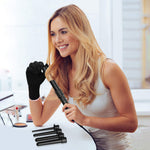 5 in 1 Curling Wand Set with 5 Interchangeable Hair Wand Ceramic Barrels and a Heat Protective Glove – Black