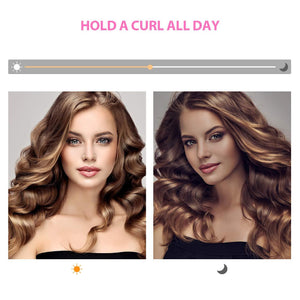 5 in 1 Curling Wand Set with 5 Interchangeable Hair Wand Ceramic Barrels and a Heat Protective Glove – Black